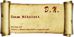 Daum Nikolett névjegykártya